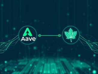 A visual representation of Aave and Maple Finance protocols integrating, symbolizing enhanced DeFi lending opportunities.