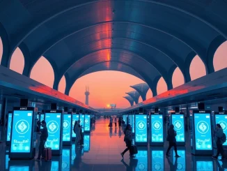 Abu Dhabi Airport pilots stablecoin payments, demonstrating a future of effortless digital wallet transactions for travelers.
