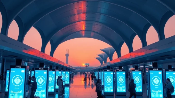 Abu Dhabi Airport pilots stablecoin payments, demonstrating a future of effortless digital wallet transactions for travelers.