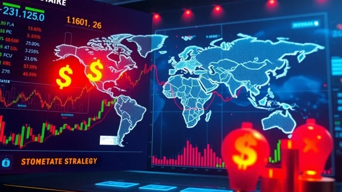 A dynamic visual representing the Aden trading competition, featuring charts, prize money, and global connectivity, highlighting the $500K prize pool.
