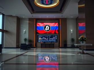 Alfa-Bank logo on a building, representing its entry into Bitcoin trading services, impacting the Russian cryptocurrency market.