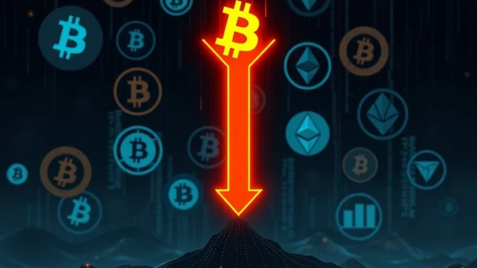 A chart showing the Altcoin Season Index falling, indicating a shift in crypto market sentiment favoring Bitcoin over top cryptocurrencies.
