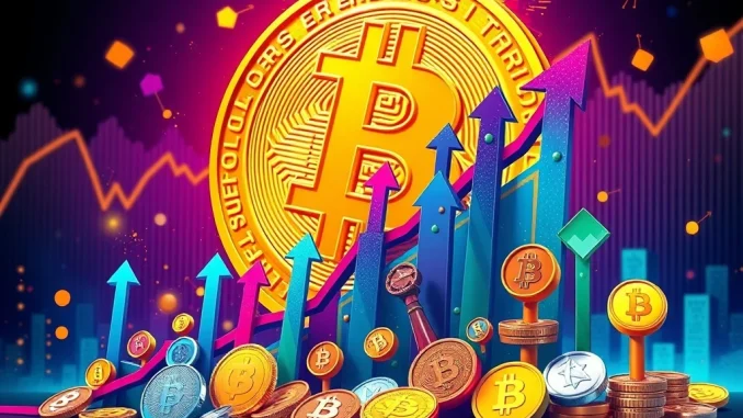 A visual representation of the Altcoin Season Index rising, indicating a shift in cryptocurrency market dominance towards altcoins.