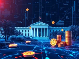 Visualizing Amplify ETFs' new Stablecoin and Tokenization funds, showing secure digital assets and regulatory oversight.