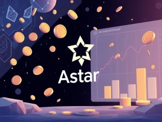 An abstract representation of the Astar airdrop, showing tokens being distributed, emphasizing the ASTER token buyback.