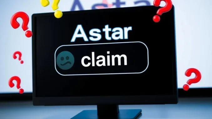 A red, disabled 'claim' button on a digital interface, symbolizing the halted Astar airdrop claim and the technical issue that affected users.
