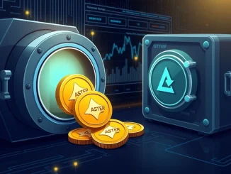 A digital graphic illustrating Aster's ASTER supply transfer to its treasury, signifying preparation for upcoming airdrop claims.