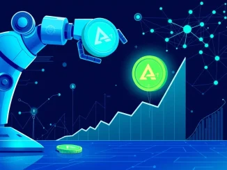 Visualizing the Avantis buyback program mechanism, showing platform fees flowing into AVNT token acquisition, signifying growth.
