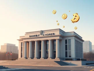 Bank of Korea building symbolizing its crucial demand for a central role in won stablecoin regulation, impacting South Korea's financial stability.