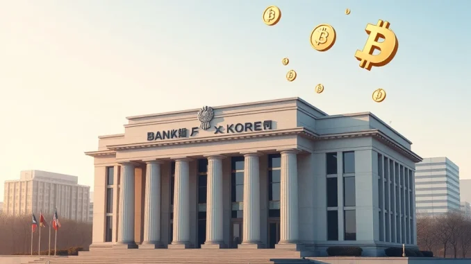 Bank of Korea building symbolizing its crucial demand for a central role in won stablecoin regulation, impacting South Korea's financial stability.