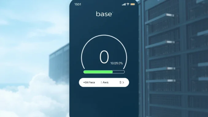 Base app showing a zero balance error due to an AWS outage, highlighting critical crypto balance issues.