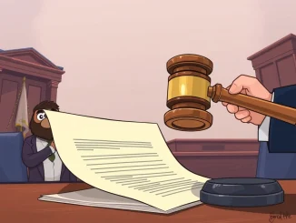 A judge's gavel rests on a legal document, with a Bored Ape Yacht Club NFT in the background, signifying the ruling that BAYC NFTs are not securities.