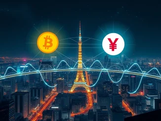 Illustration of Bifrost and Double Jump Tokyo logos merging over a digital map of Japan, symbolizing their partnership in advancing Web3 infrastructure.