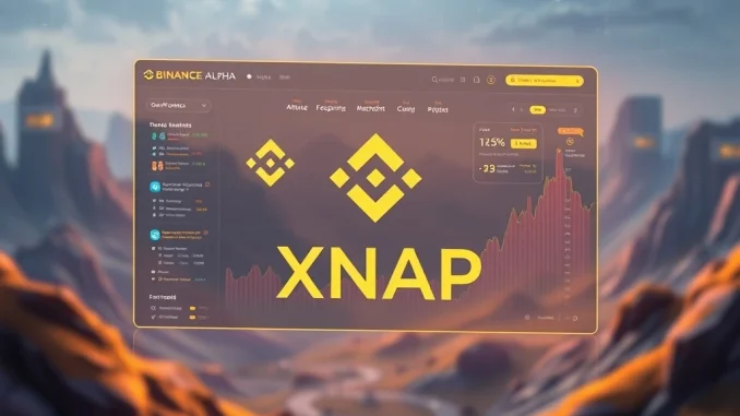 Binance Alpha platform displaying XNAP crypto listing, symbolizing access to early-stage digital assets for on-chain trading.