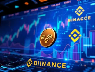 Binance Alpha platform interface displaying the new EVAA crypto listing and perpetual futures market opportunities.