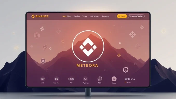 Binance Alpha platform displaying Meteora (MET) token, symbolizing new crypto listing opportunities for early-stage tokens.