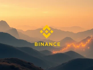 A digital representation of the Binance Alpha platform, highlighting the new RVV crypto listing and futures trading opportunity.