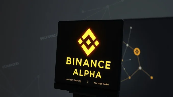 Binance Alpha platform screen displaying the upcoming Slimex (SLX) crypto listing, signaling new opportunities for early-stage coins.