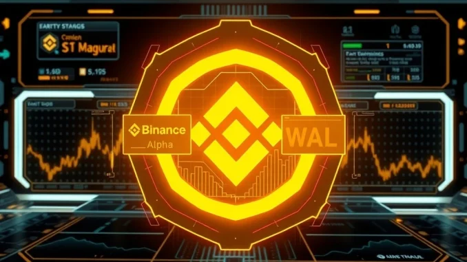 Binance Alpha Unveils Strategic WAL Listing: Empowering Early-Stage Crypto Trading Binance Alpha platform with WAL crypto listing, symbolizing access to early-stage digital assets for on-chain trading within Binance Wallet.