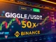 Binance trading interface displaying GIGGLE perpetual futures, symbolizing a new crypto trading opportunity with 50x leverage.