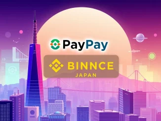 Binance Japan and PayPay logos merge, symbolizing their strategic 40% stake acquisition and expanded cryptocurrency access in Japan.