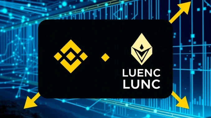 Urgent: Binance LUNC Suspension Set for October 20th Network Upgrade Visualizing Binance LUNC suspension for network upgrade, emphasizing temporary halt and security for Terra Luna Classic transactions.