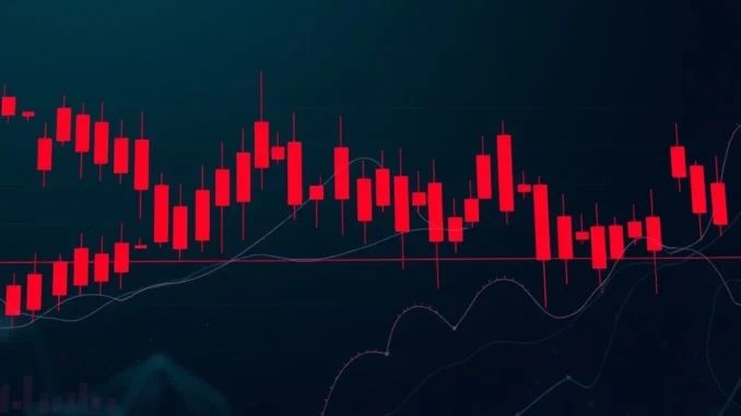 A downward-trending chart illustrating the Binance Market Plunge, suggesting a targeted crypto attack on the exchange's systems.