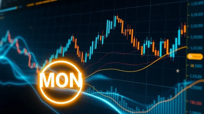 Binance trading interface showing MON/USDT pre-market futures, symbolizing new crypto leverage trading opportunities.