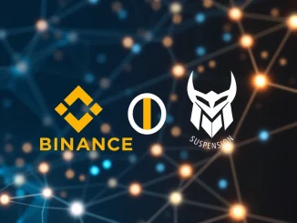 Illustration of Binance and THORChain logos with a pause symbol, signifying the Binance RUNE suspension for network upgrade.
