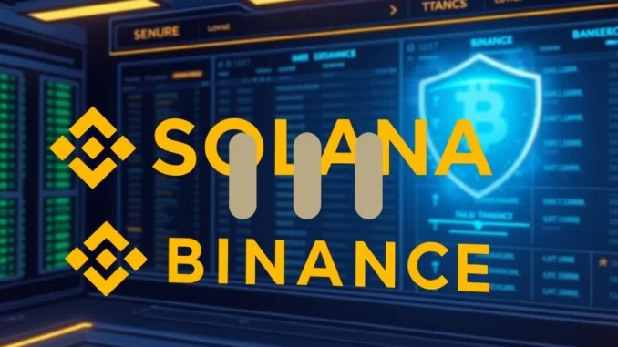 Binance Solana suspension graphic illustrating temporary halt of SOL deposits and withdrawals for network maintenance.