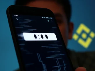 A phone screen showing a Binance Wallet with a zero balance, illustrating the critical Binance bug affecting crypto assets.
