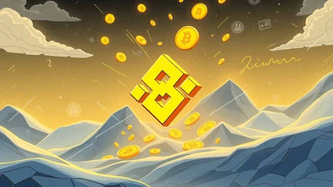 A visual representation of the Binance YB listing announcement, highlighting the HODLer Airdrop event.