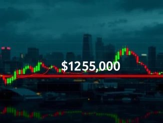 A chart illustrating Bitcoin's price approaching a critical $125,000 resistance level, highlighting potential market shifts.