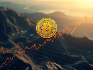 A vibrant chart showing Bitcoin ATH with market indicators and arrows, symbolizing the dynamic forces influencing Bitcoin price prediction.