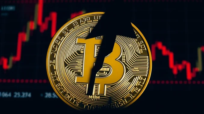 A visual representation of increased bearish Bitcoin options activity, showing downward trends and cautious market sentiment.