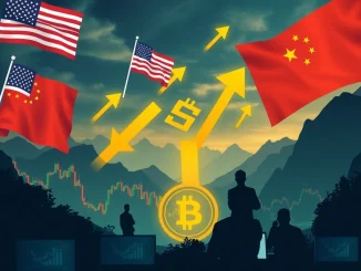 Chart illustrating a massive influx of Bitcoin deposits to Binance, reflecting retail investor reaction to US China tariff news.