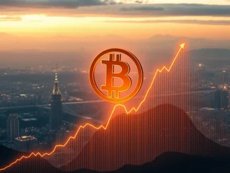 A vibrant digital chart showing the Bitcoin price skyrocketing past $114,000, symbolizing an unprecedented market surge.