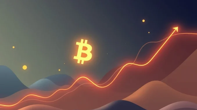 A digital chart depicting a slow but steady upward trend for Bitcoin, illustrating a resilient bull market according to analyst reports.