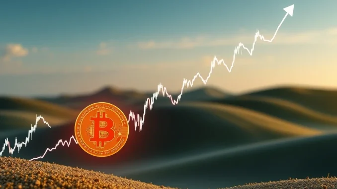 A digital chart showing Bitcoin price falling as the US Dollar Index (DXY) rises, illustrating Bitcoin's macro sensitivity.