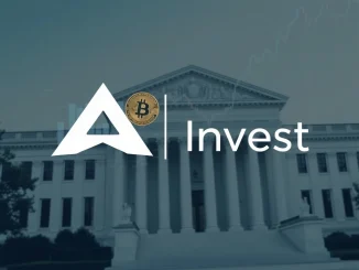 Ark Invest's logo next to a Bitcoin symbol, representing their new Bitcoin ETF filings submitted to the SEC.