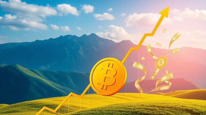 Chart illustrating significant net inflows into Bitcoin ETF products, reflecting strong investor confidence and market growth.