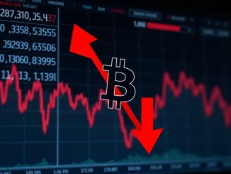 Chart showing significant **Bitcoin ETFs** outflows, signaling a shift in **crypto market sentiment** after a streak of inflows.