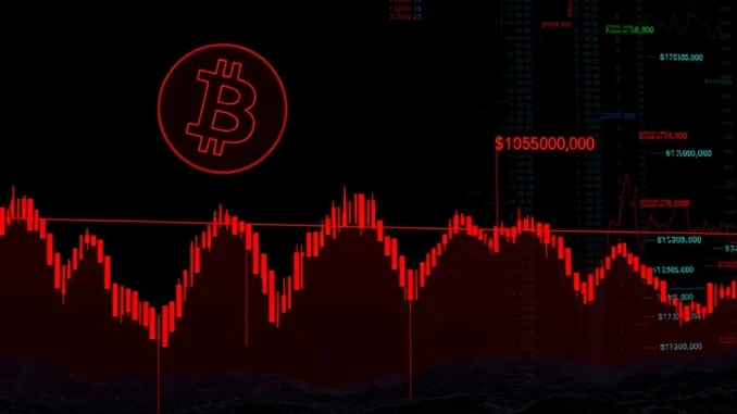 Chart showing a significant Bitcoin price drop below $110,000, indicating market volatility and investor concern in the crypto market.