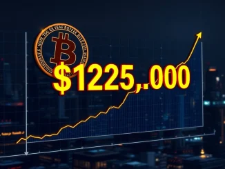 A digital graph illustrating Bitcoin price's monumental surge past $125,000, reflecting significant growth in the cryptocurrency market.