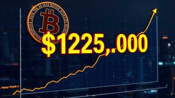 A digital graph illustrating Bitcoin price's monumental surge past $125,000, reflecting significant growth in the cryptocurrency market.