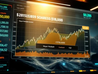 A vibrant digital chart showing Bitcoin's price trajectory towards $180K, illustrating a bullish Bitcoin price prediction.