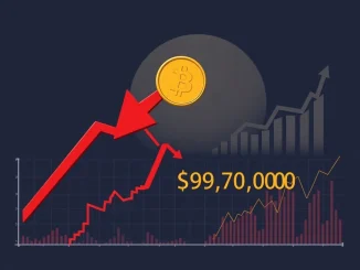 A chart illustrating a potential sharp drop in Bitcoin price, highlighting the critical $108K support level and a projected fall to $97K.