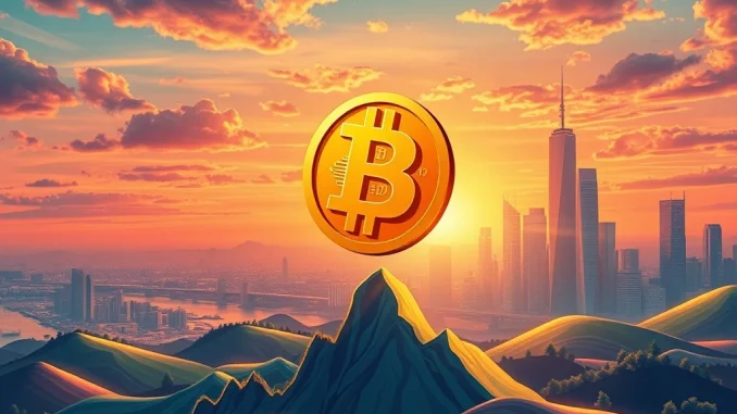 A chart illustrating Bitcoin's price surge above $116,000, reflecting significant crypto market growth and investor optimism.