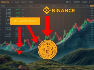 A visual representation of Binance selling pressure impacting the Bitcoin price correction.