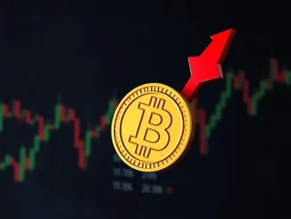 A downward trending chart showing the Bitcoin price falling below $111,000, illustrating market volatility and a significant crypto drop.